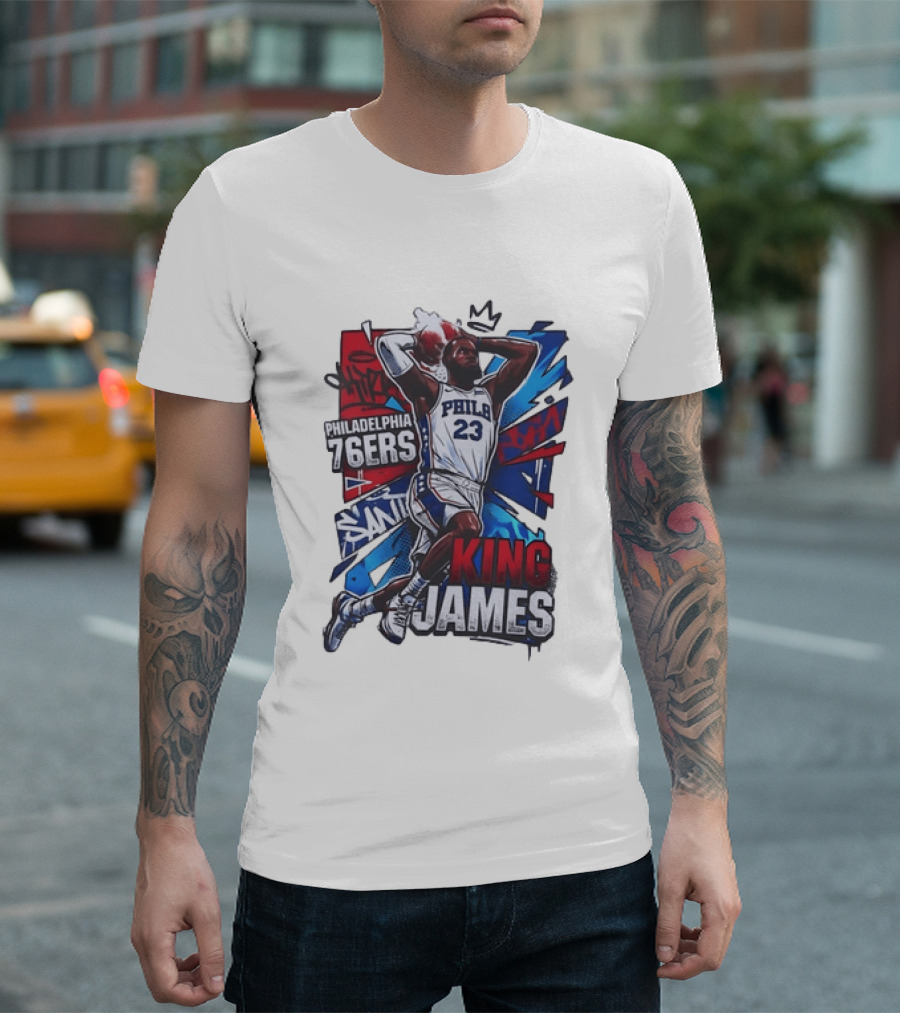 Philadelphia 76ers King James 23 Basketball Dynamic Dunk T-Shirt