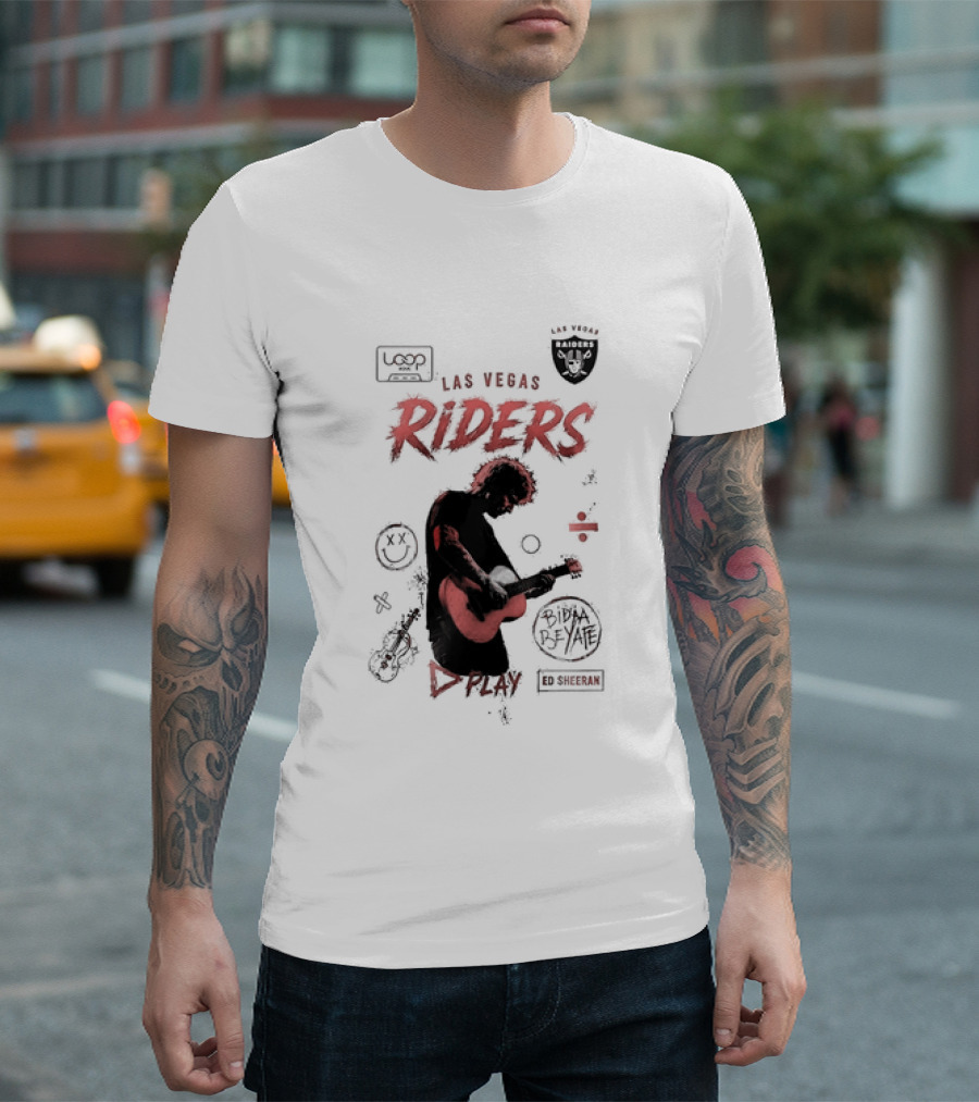 Las Vegas Riders Ed Sheeran Raiders Collage T-Shirt