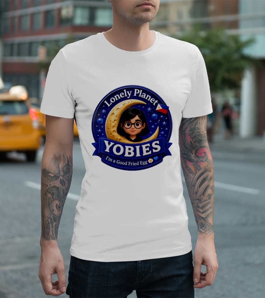 Lonely Planet Yobies I'm A Good Fried Egg Moon And Stars T-Shirt