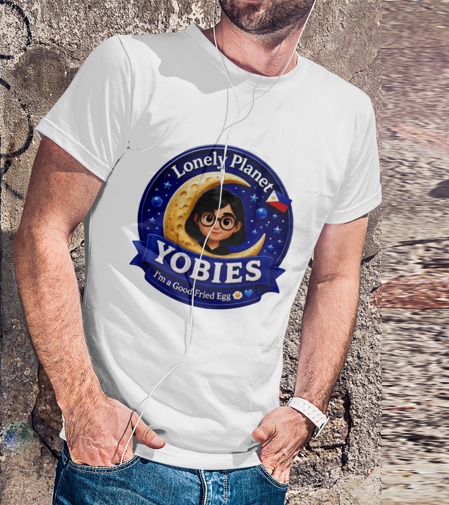 Lonely Planet Yobies I'm A Good Fried Egg Moon And Stars T-Shirt