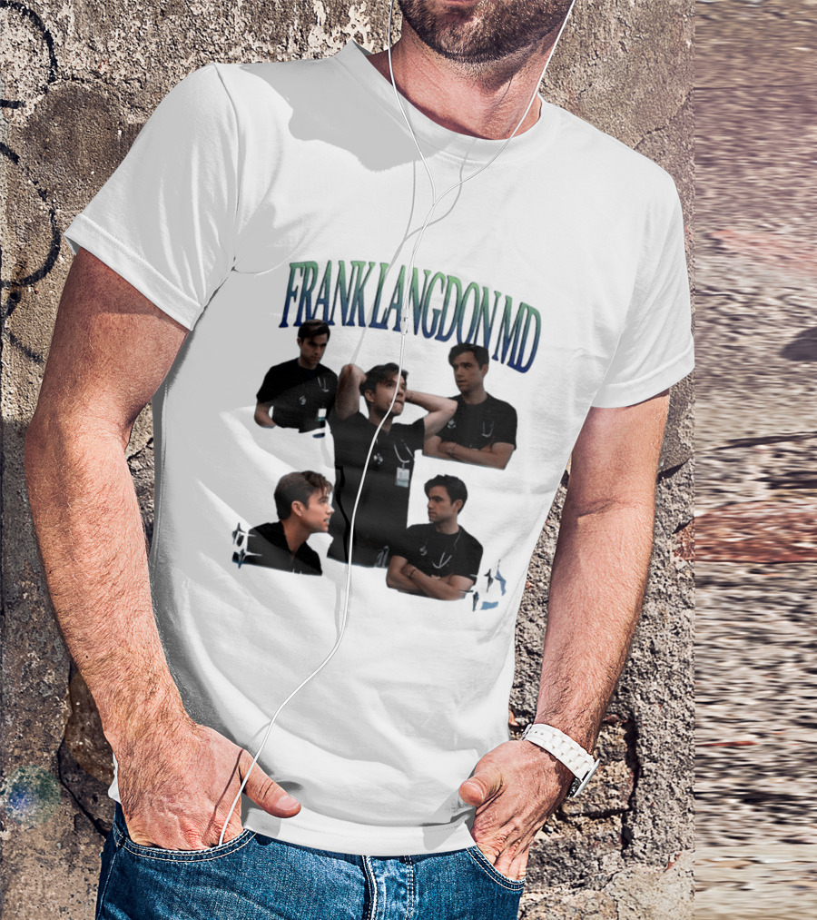 FRANK LANGDON MD Doctor Medical TV Show Character Stethoscope And ID T-Shirt