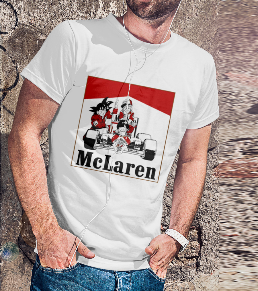 Goku Bulma Senbei McLaren Honda Marlboro Shell 27 Anime Racing Team Formula 1 T-Shirt