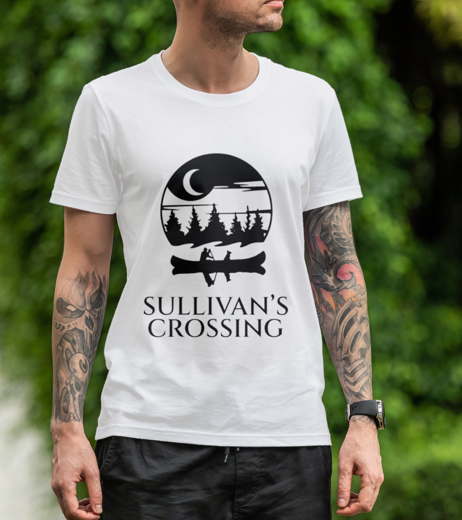 Sullivan's Crossing Canoe Moon Scene Nature Adventure T-Shirt