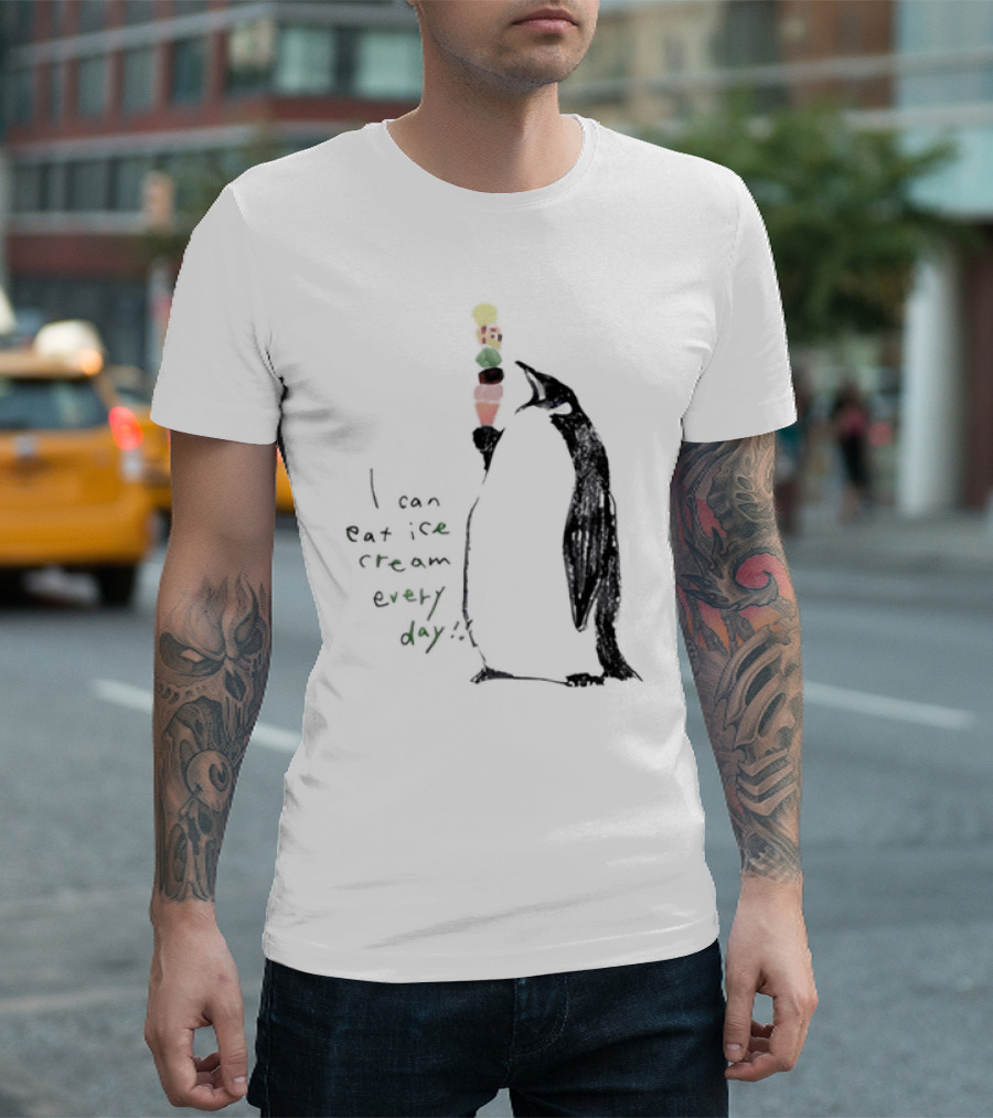Penguin Eating Ice Cream I Can Eat Ice Cream Every Day T-Shirt