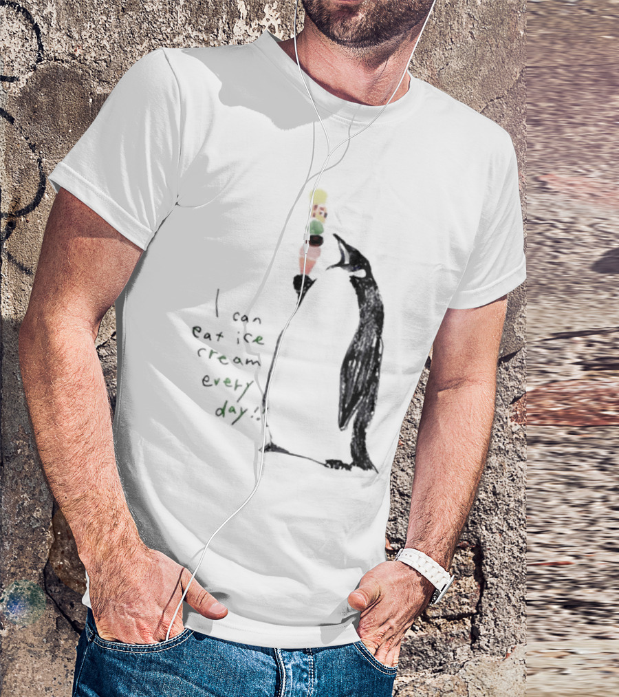 Penguin Eating Ice Cream I Can Eat Ice Cream Every Day T-Shirt