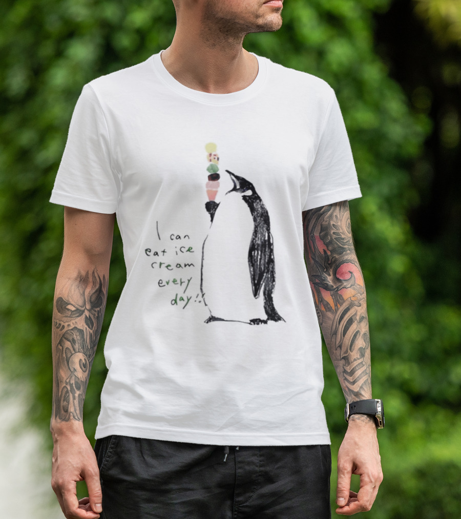 Penguin Eating Ice Cream I Can Eat Ice Cream Every Day T-Shirt