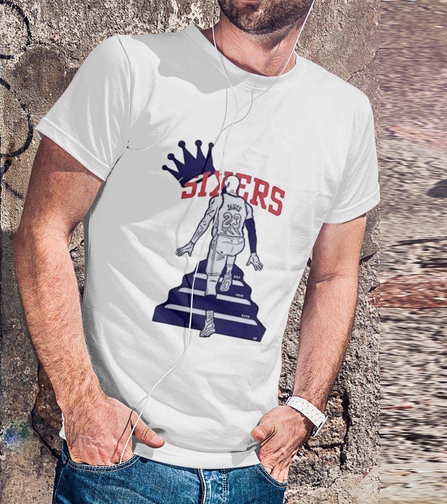 Philadelphia 76ers Sixers Lebron James Crowned Steps Silhouette 23 T-Shirt
