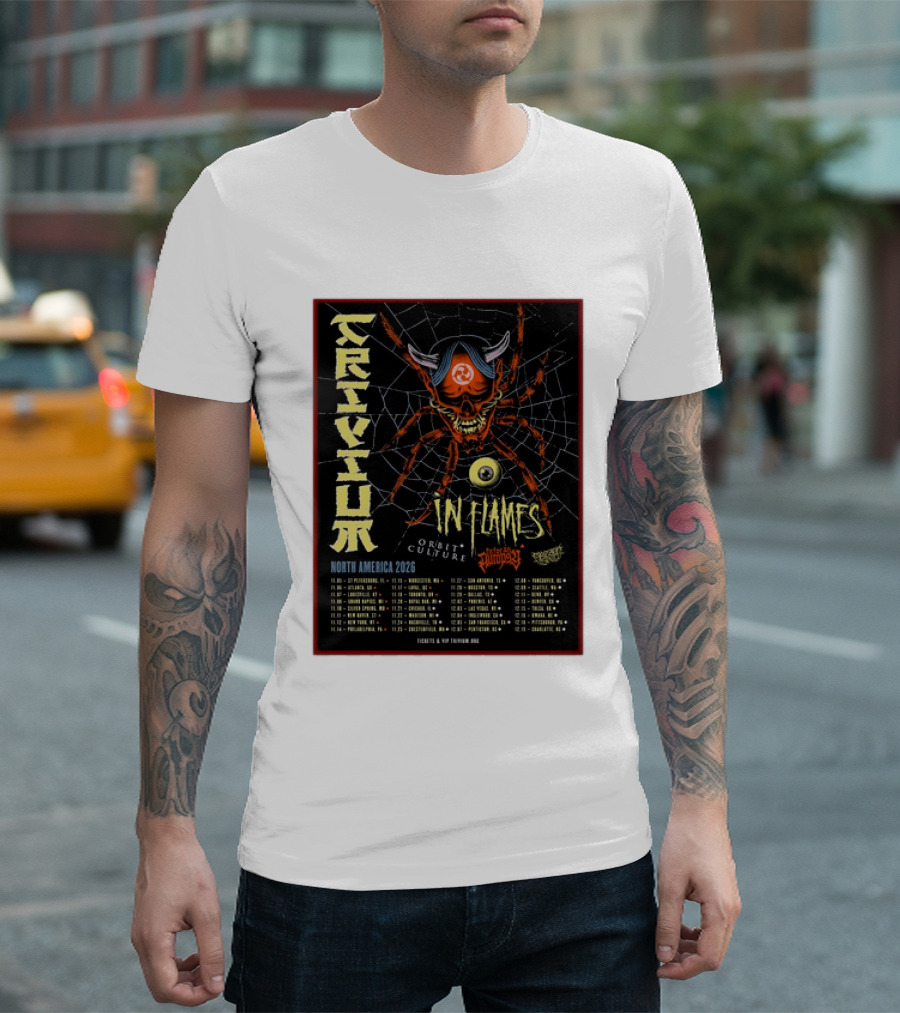 Trivium In Flames Orbit Culture Fit For An Autopsy North America 2026 Tour Dates And Locations T-Shirt