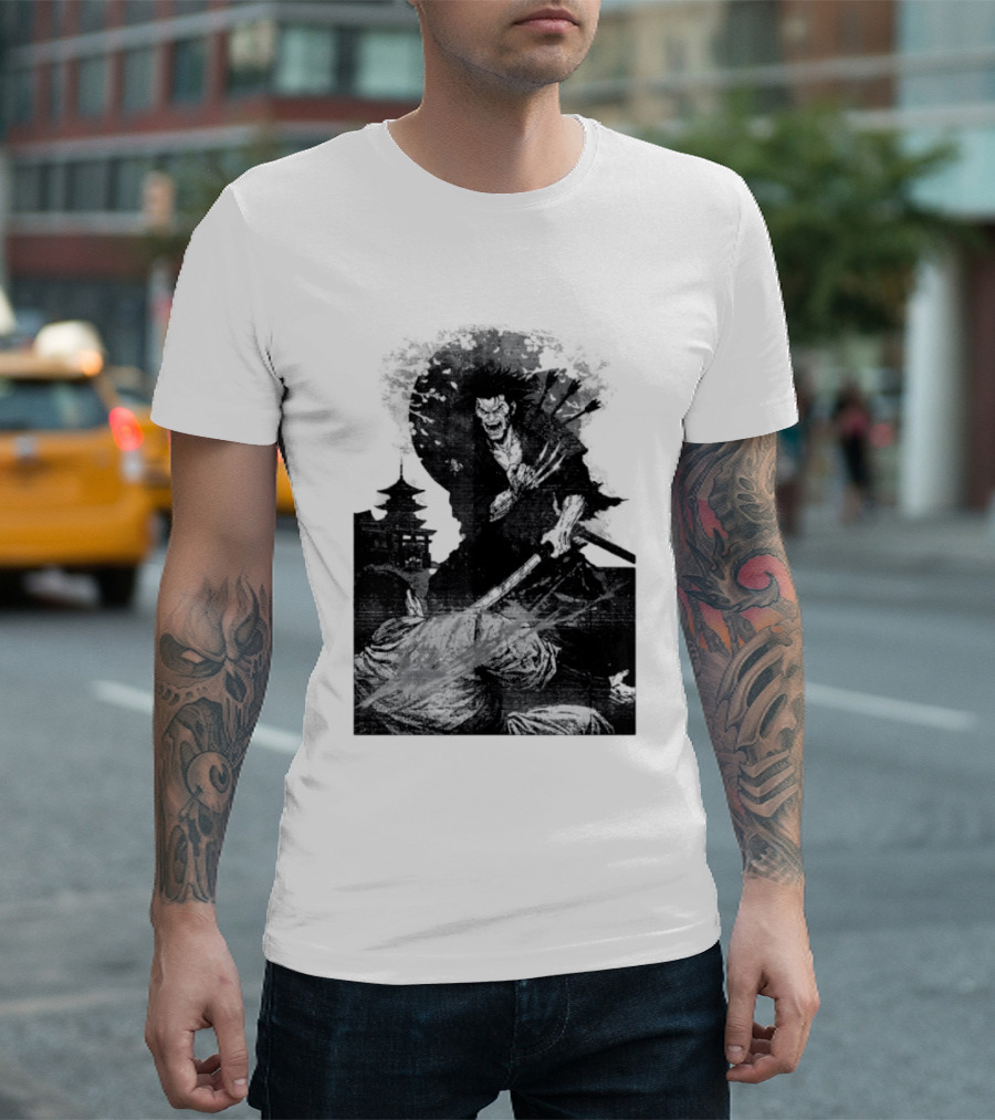 Wolverine Logan Marvel Comics Samurai Japan Sakura Cherry Blossoms Battling Warrior Scene T-Shirt