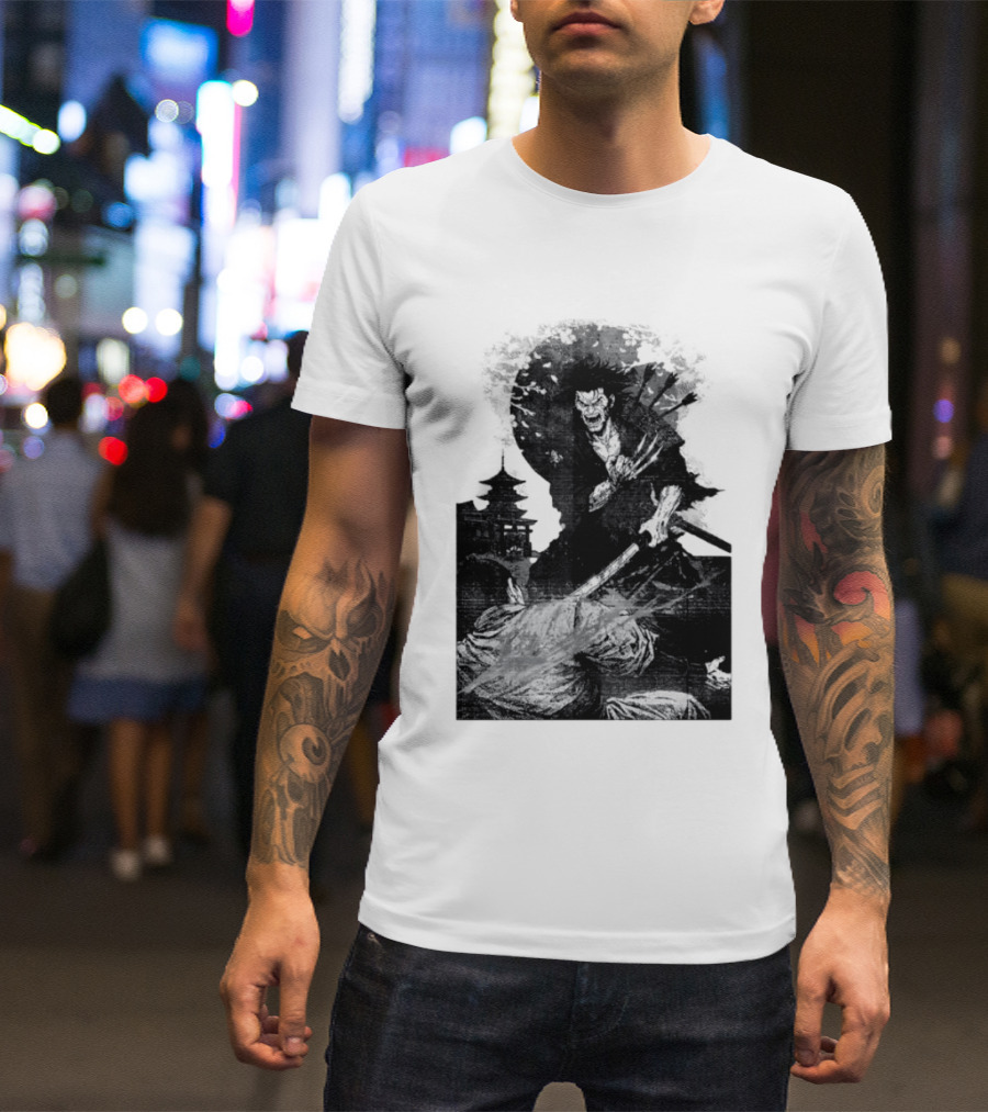 Wolverine Logan Marvel Comics Samurai Japan Sakura Cherry Blossoms Battling Warrior Scene T-Shirt
