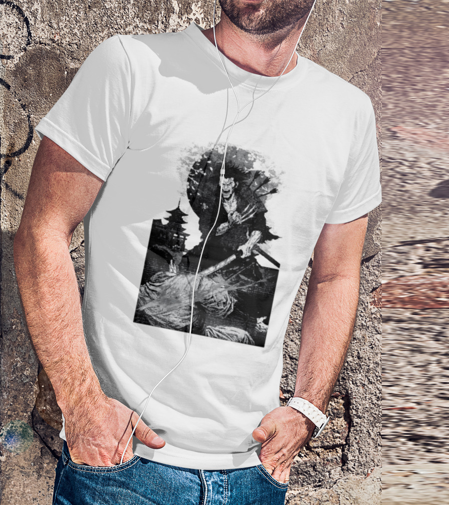 Wolverine Logan Marvel Comics Samurai Japan Sakura Cherry Blossoms Battling Warrior Scene T-Shirt