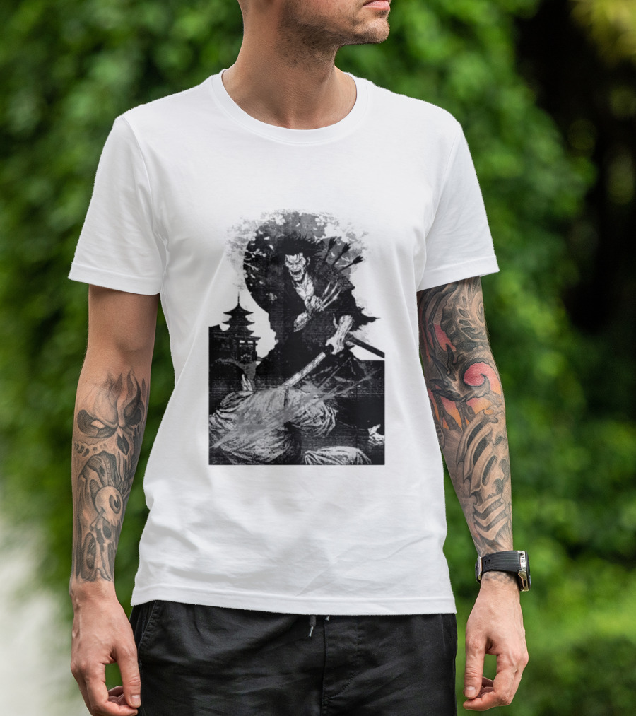 Wolverine Logan Marvel Comics Samurai Japan Sakura Cherry Blossoms Battling Warrior Scene T-Shirt