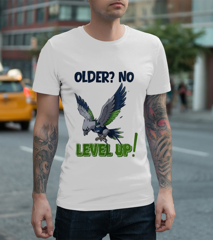 Seattle Seahawks Pokemon 30th Anniversary Older No Level Up T-Shirt