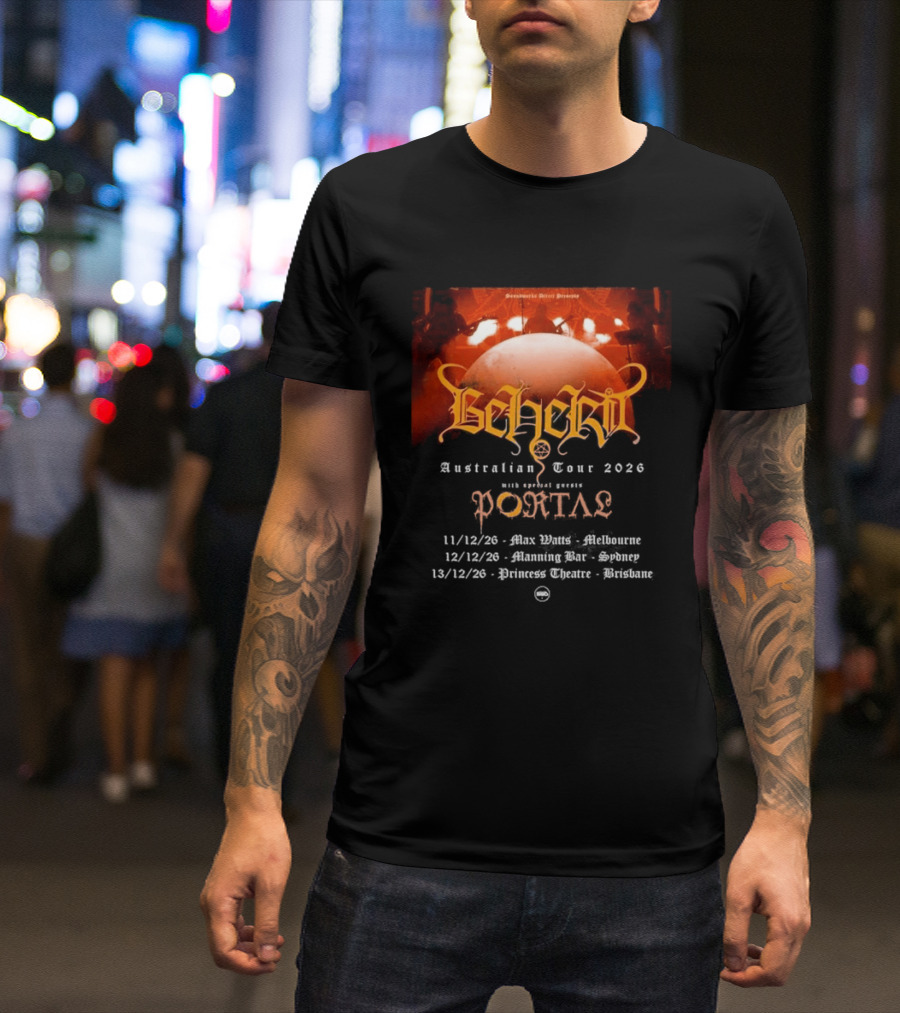 Sombre Dessein Beherit Australian Tour 2026 Special Guests Portal Tour Dates T-Shirt