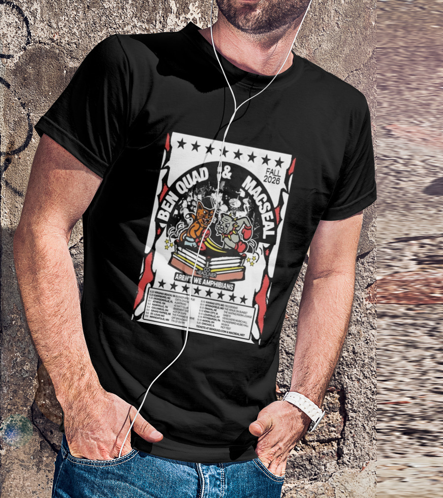Ben Quad And Macseal Fall 2026 Tour Aren't We Amphibians Co Headliner T-Shirt