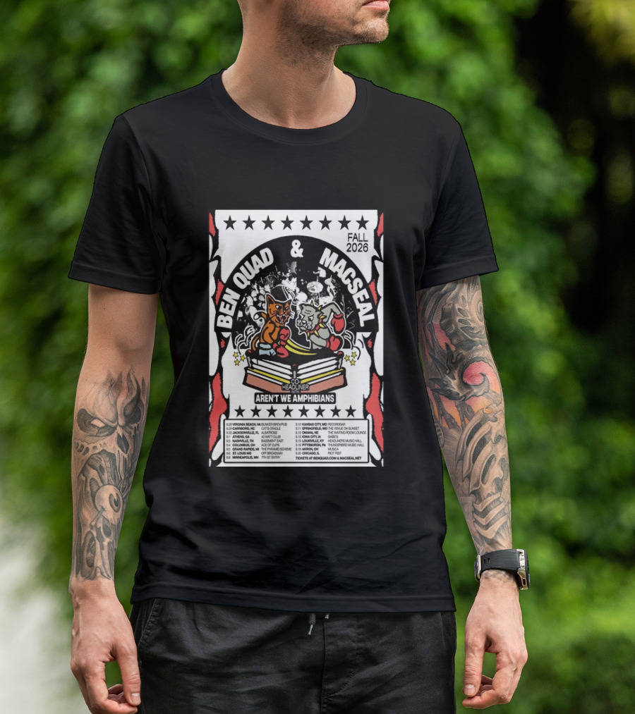 Ben Quad And Macseal Fall 2026 Tour Aren't We Amphibians Co Headliner T-Shirt