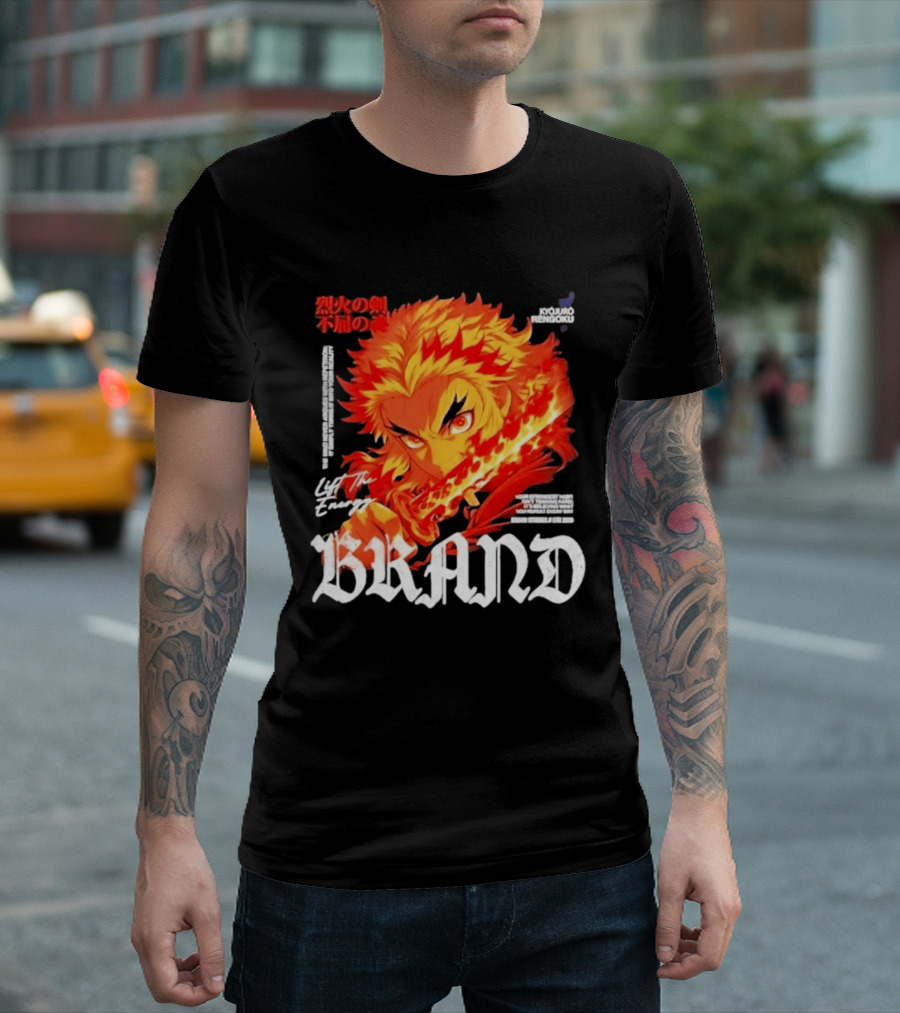 Kyojuro Rengoku Lift The Energy Flame Sword T-Shirt