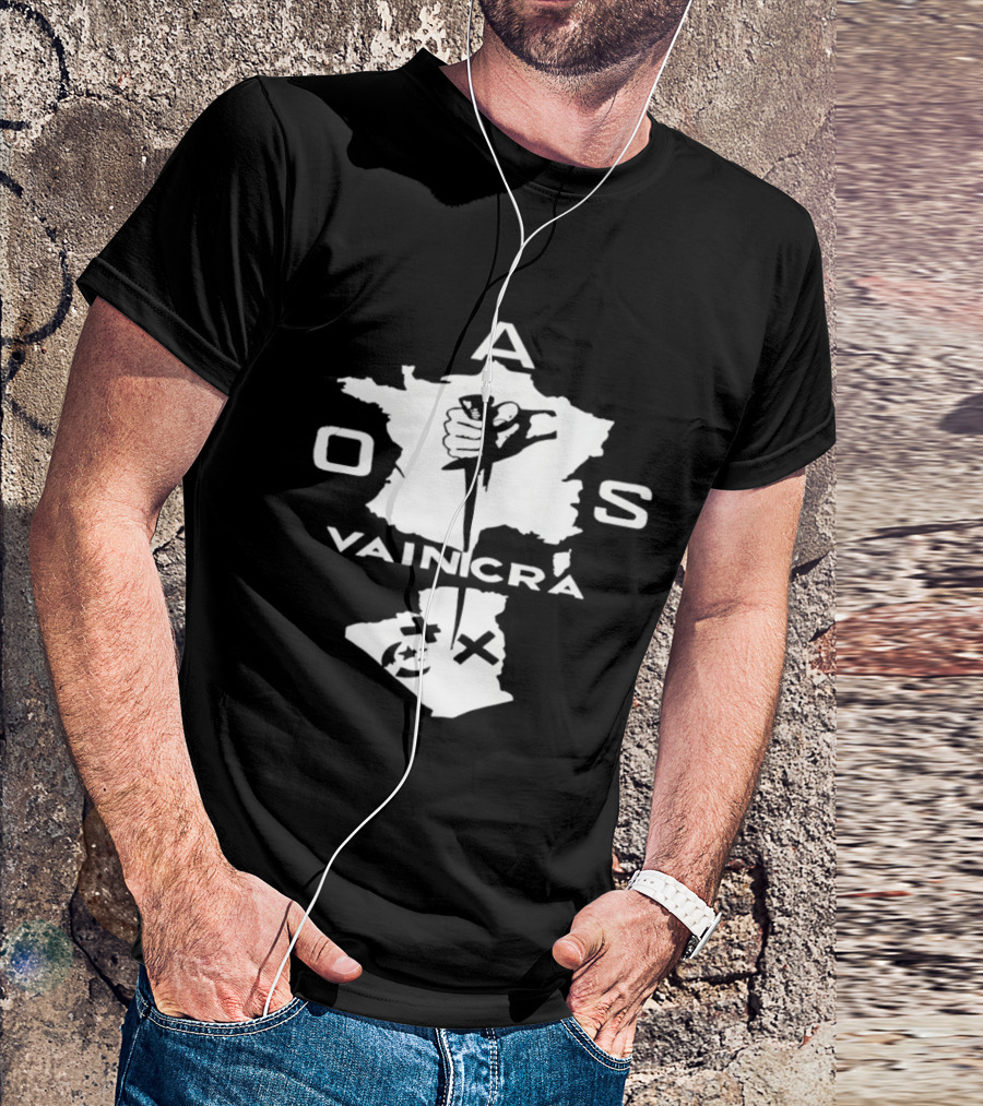 OAS Vaincra France Algeria Map Hand Dagger T-Shirt