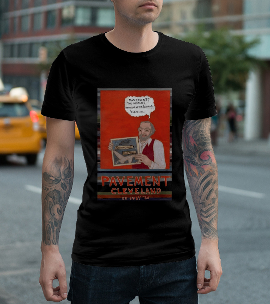Pavement Cleveland July 23 2026 Illustration With Person Holding Framed T-Shirt