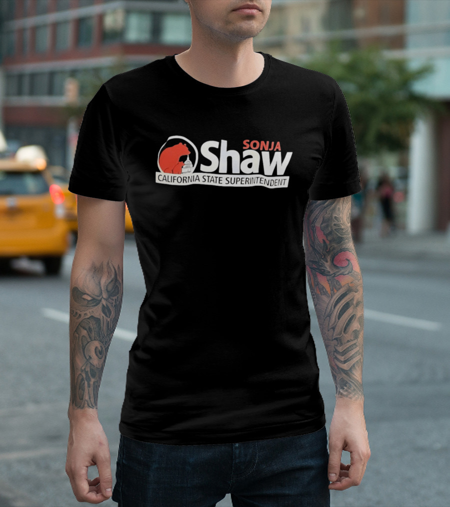 SONJA SHAW California State Superintendent Red Bear California Capitol T-Shirt