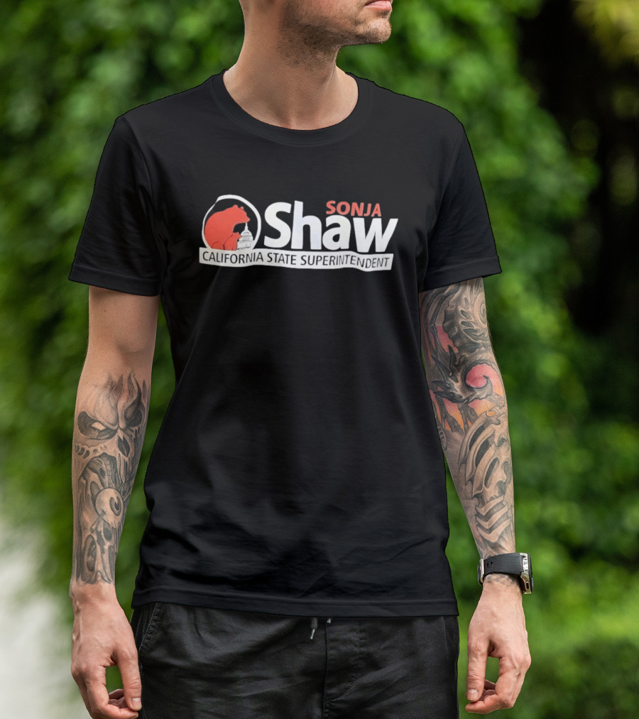 SONJA SHAW California State Superintendent Red Bear California Capitol T-Shirt