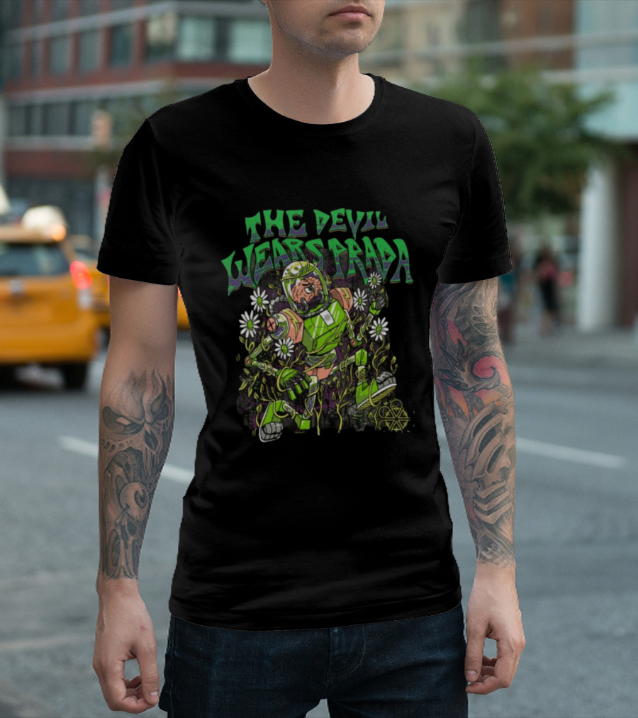 The Devil Wears Prada Brainman Robot Floral T-Shirt