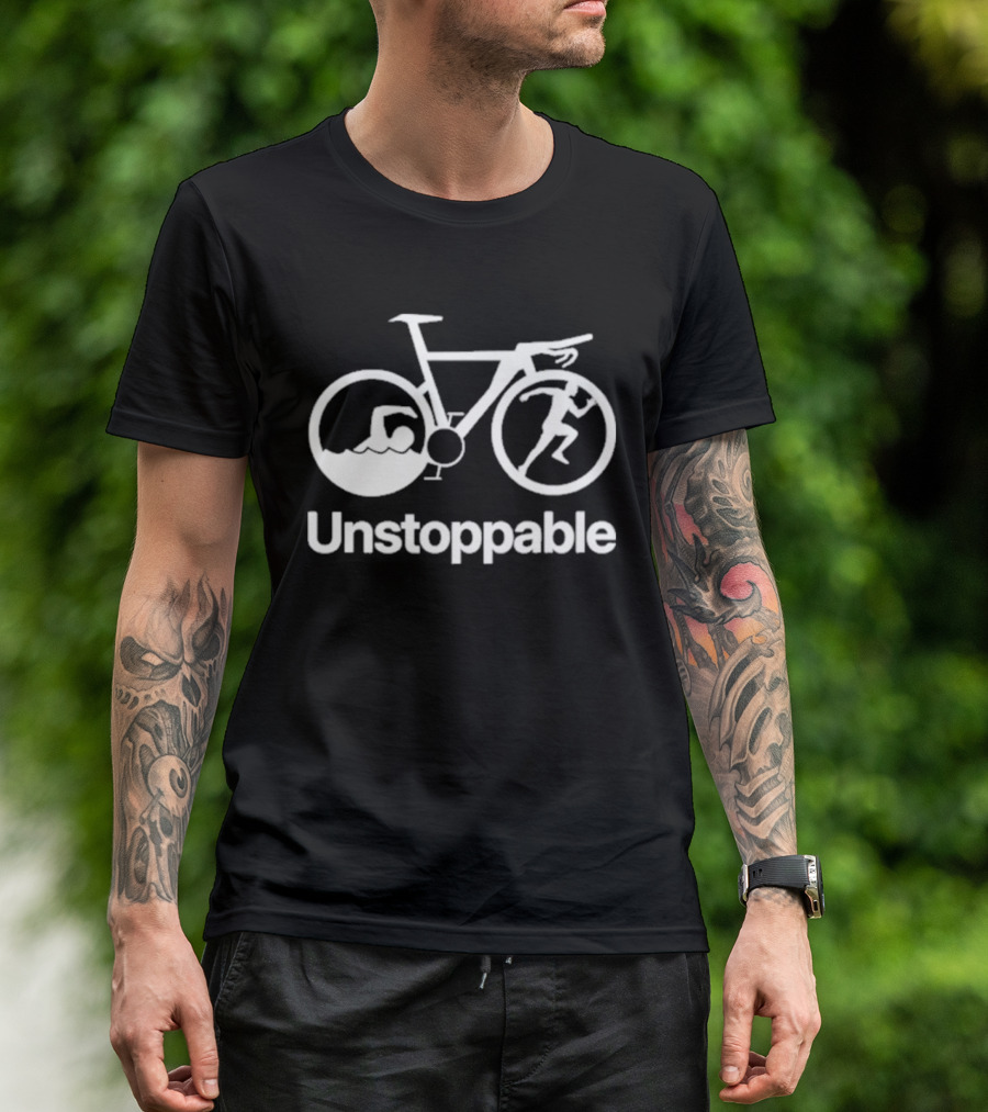 Unstoppable Triathlon Cycling Swimming Running T-Shirt
