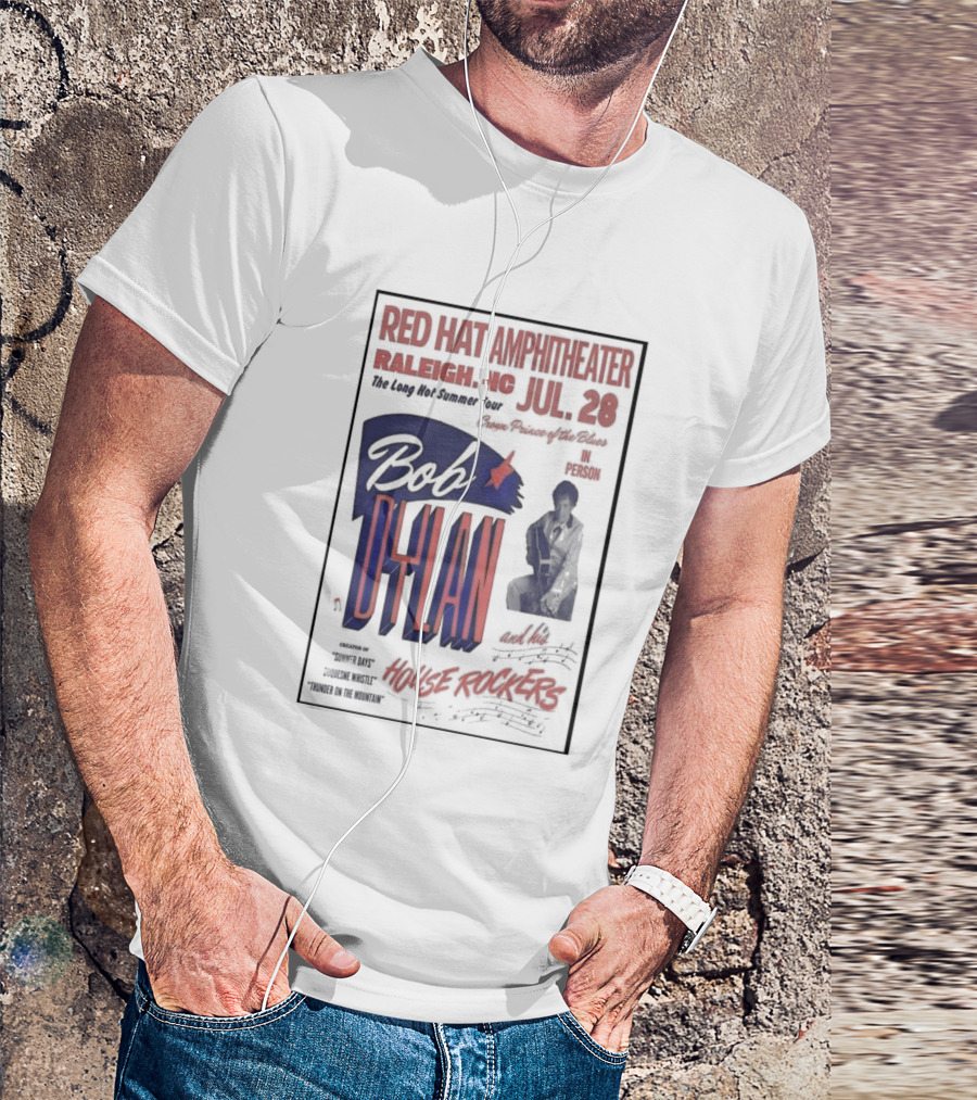 Bob Dylan Live At Red Hat Amphitheater Raleigh NC July 28 2026 T-Shirt