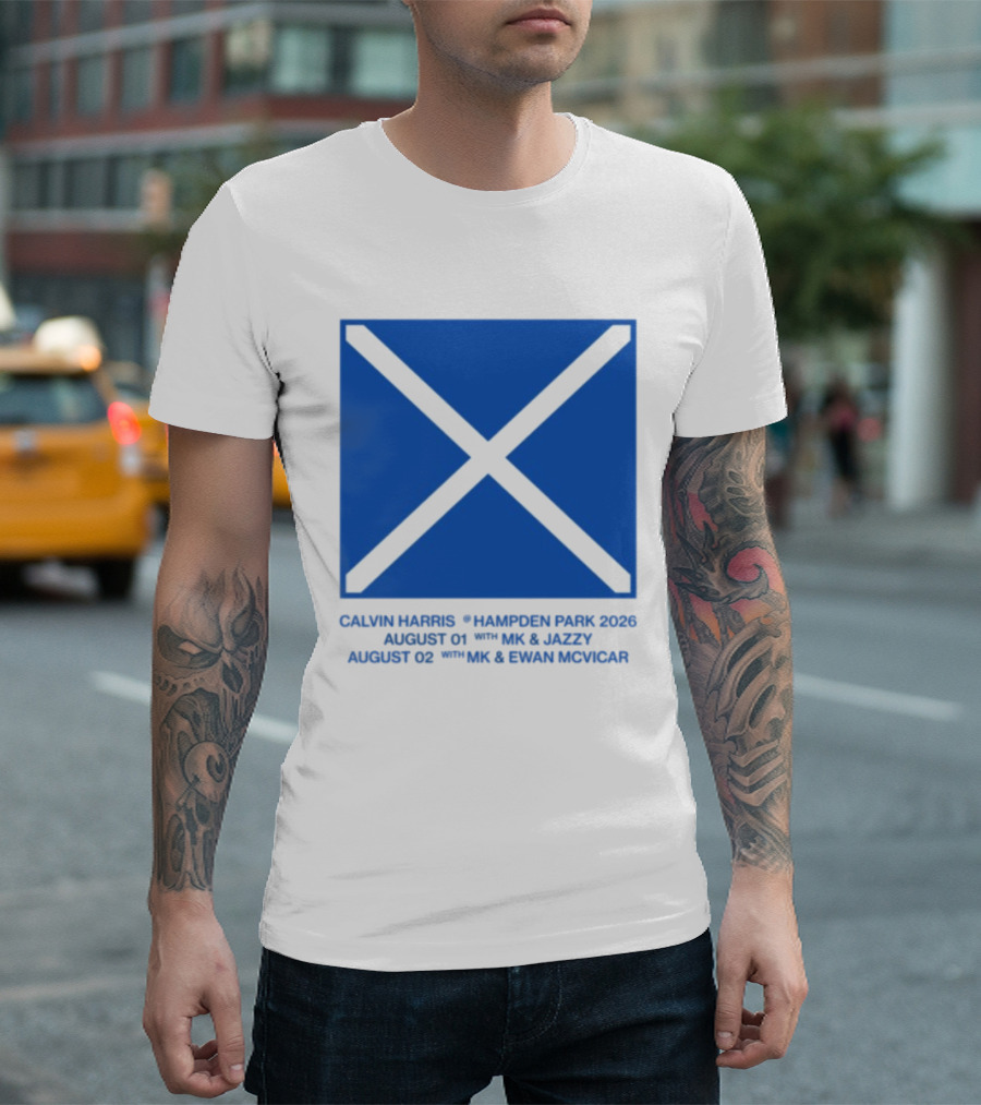 Calvin Harris Hampden Park 2023 Ecru Saltire August MK Jazzy Amber Cox MK Smart Ecuador T-Shirt