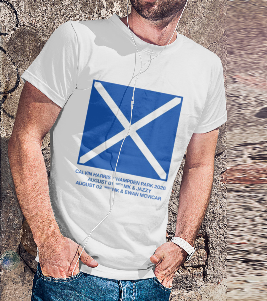 Calvin Harris Hampden Park 2023 Ecru Saltire August MK Jazzy Amber Cox MK Smart Ecuador T-Shirt