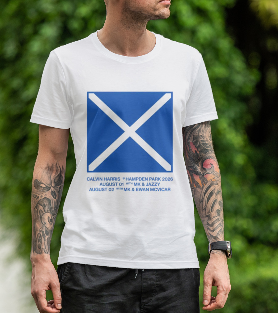 Calvin Harris Hampden Park 2023 Ecru Saltire August MK Jazzy Amber Cox MK Smart Ecuador T-Shirt