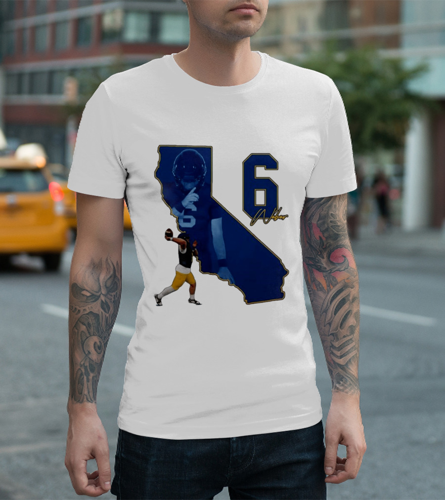 Dane Weber Number 6 California Golden Bears NCAA Map T-Shirt