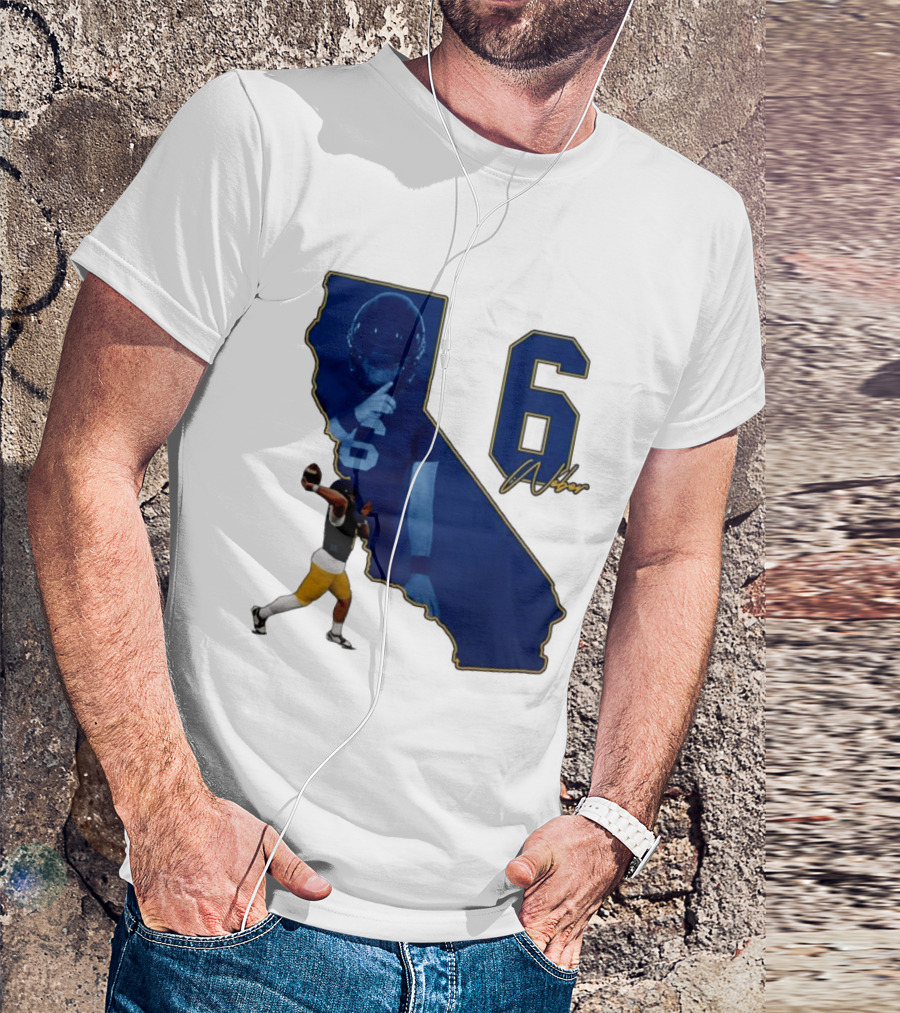 Dane Weber Number 6 California Golden Bears NCAA Map T-Shirt