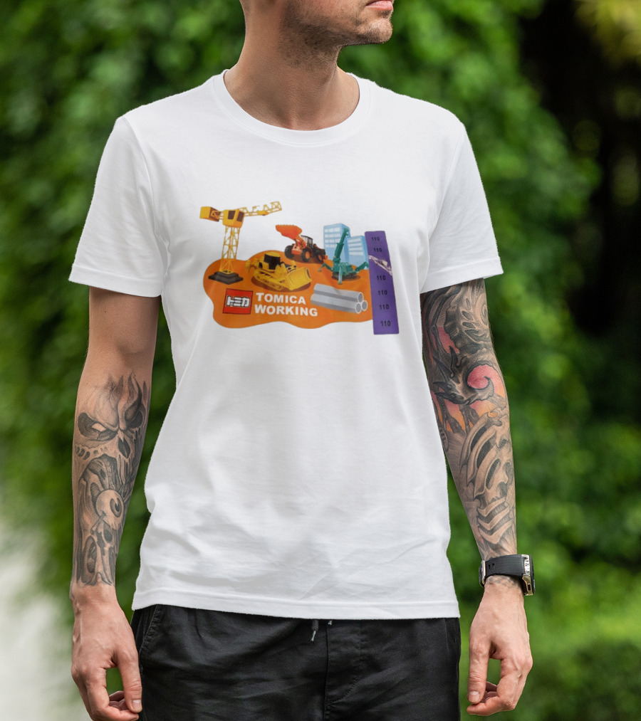 Tomica Working Construction Vehicles Crane Excavator Bulldozer T-Shirt