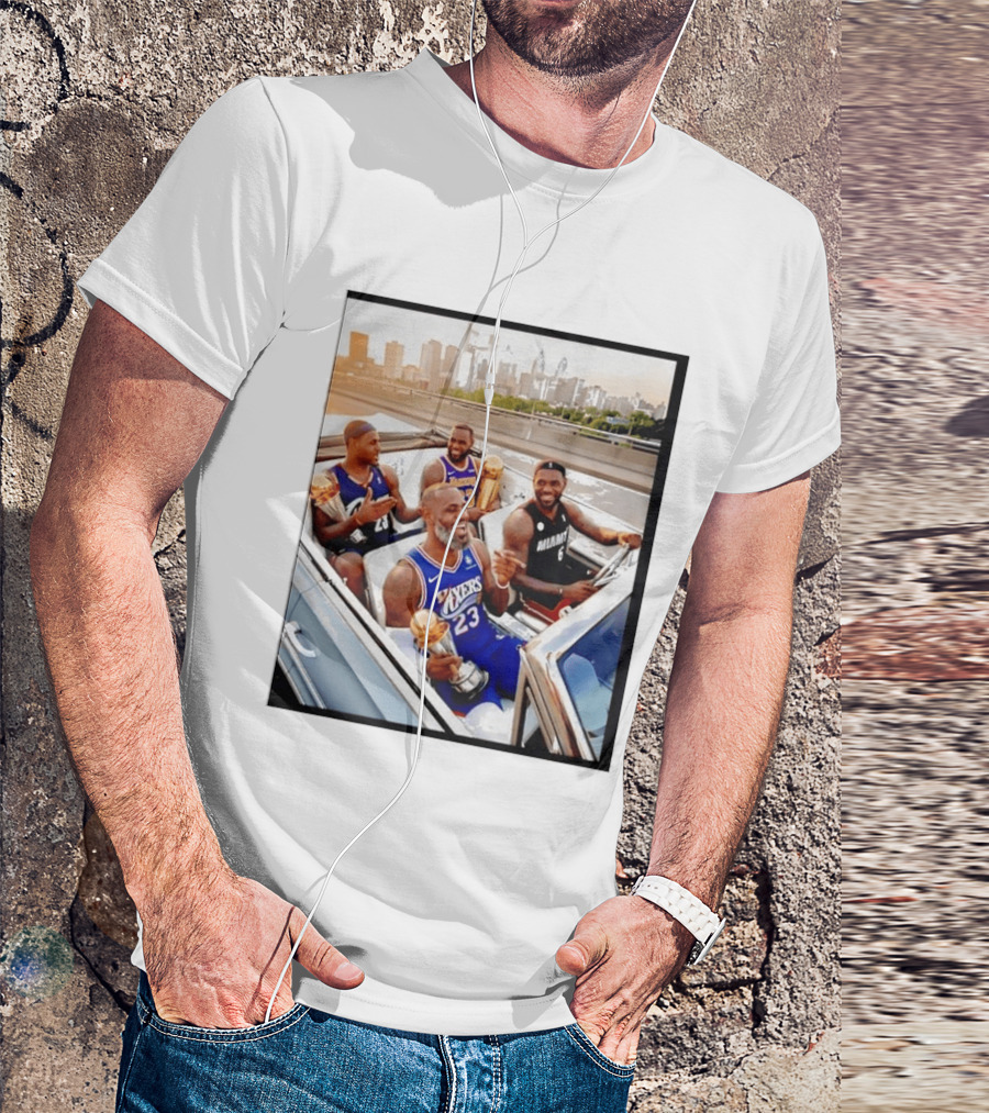Lebron James Lakers Cavaliers Heat Champions Trophies Parade T-Shirt