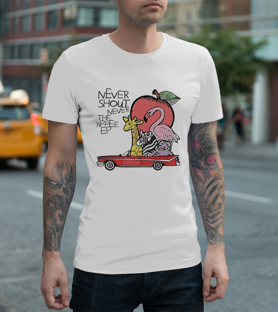 Never Shout Never The Yippee EP Flamingo Giraffe Panda Christofer Drew T-Shirt