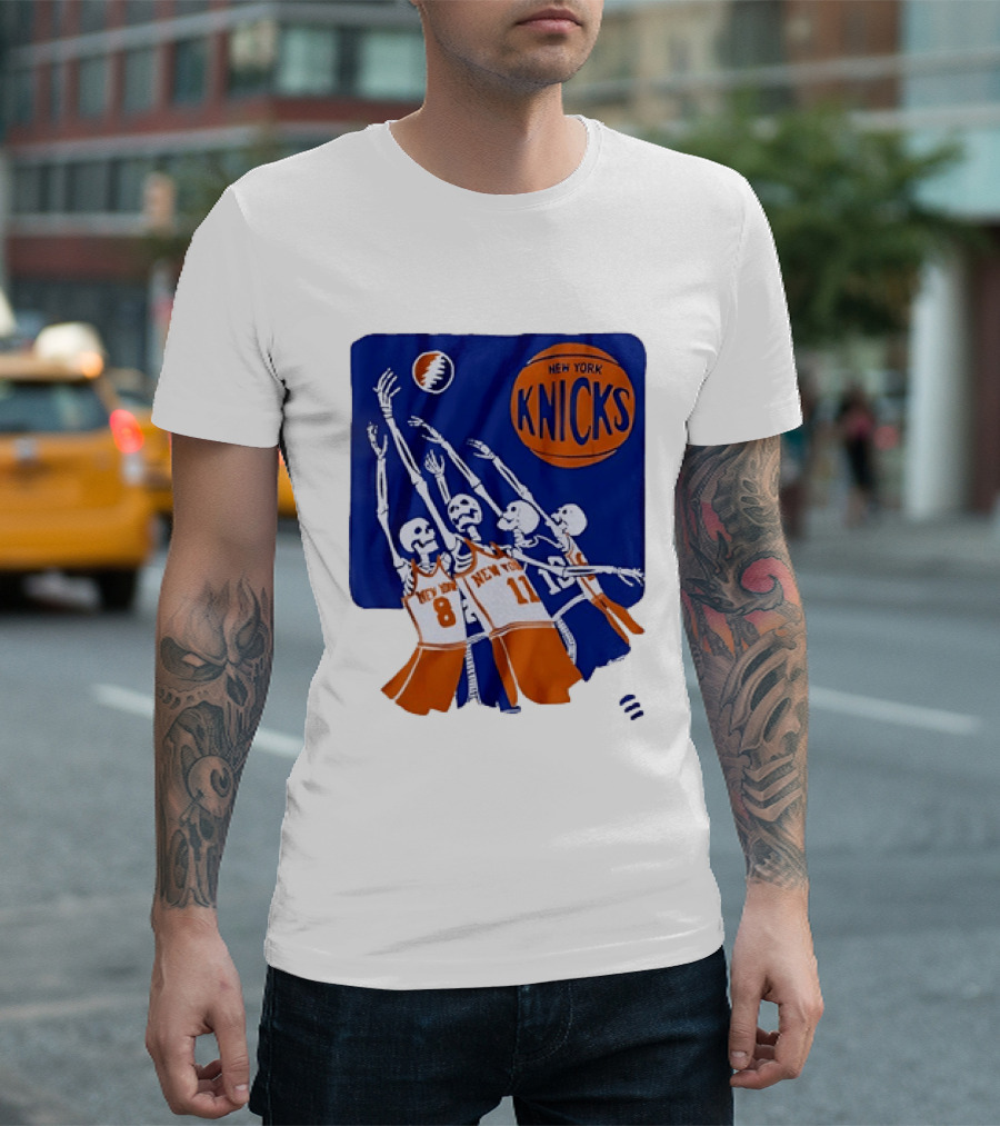 New York Knicks Skeleton Players Jersey Number 8 And 11 Basketball Team T-Shirt