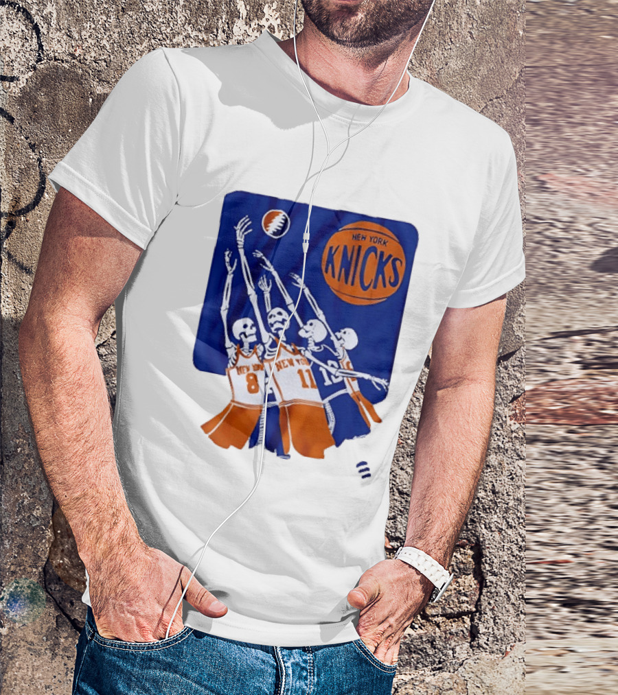 New York Knicks Skeleton Players Jersey Number 8 And 11 Basketball Team T-Shirt