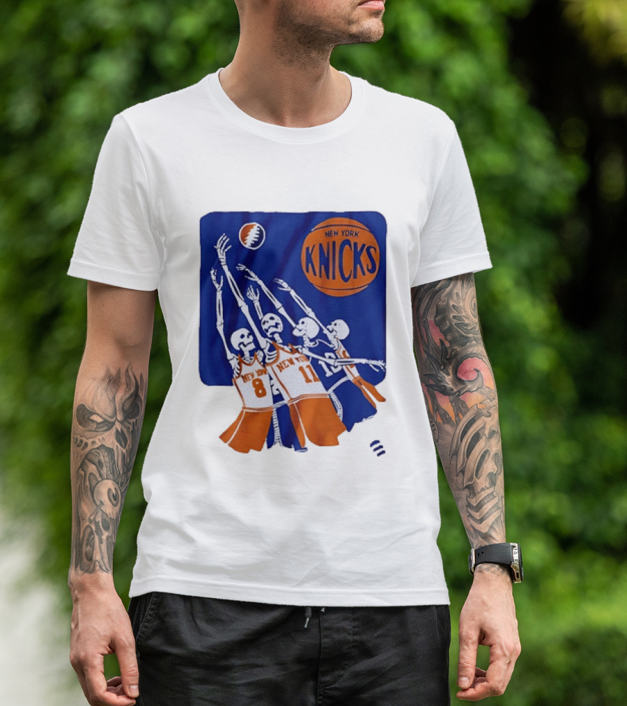 New York Knicks Skeleton Players Jersey Number 8 And 11 Basketball Team T-Shirt