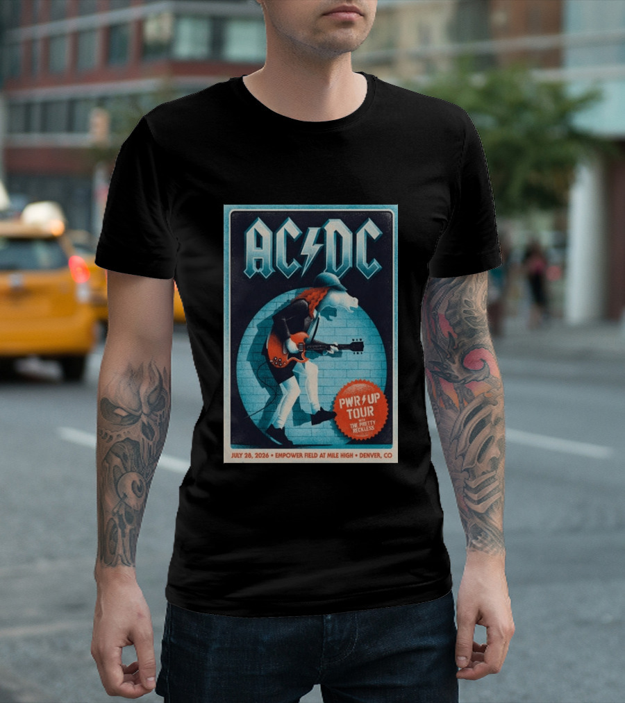 AC DC PWR UP Tour The Pretty Reckless Denver CO July 28 2026 Empower Field T-Shirt