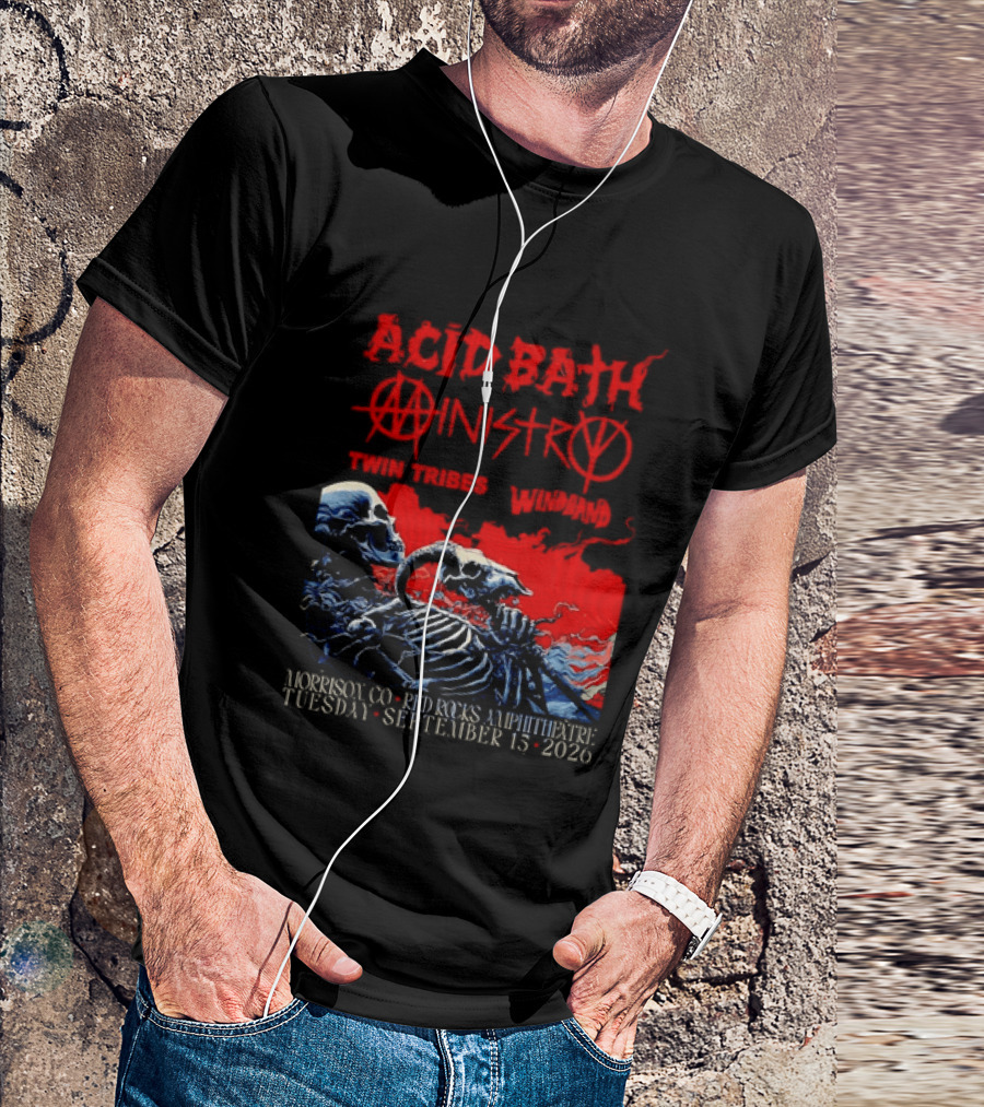 Acid Bath Ministry Twin Tribes Windhand Red Rocks Amphitheatre September 2026 Concert T-Shirt