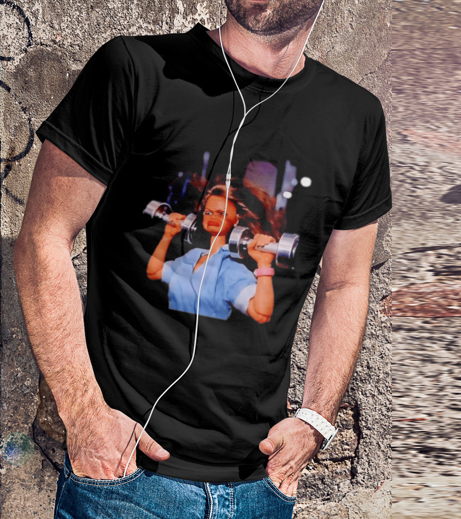 Barbie Lifting Weights Gym Meme Motivational Fitness Humor T-Shirt