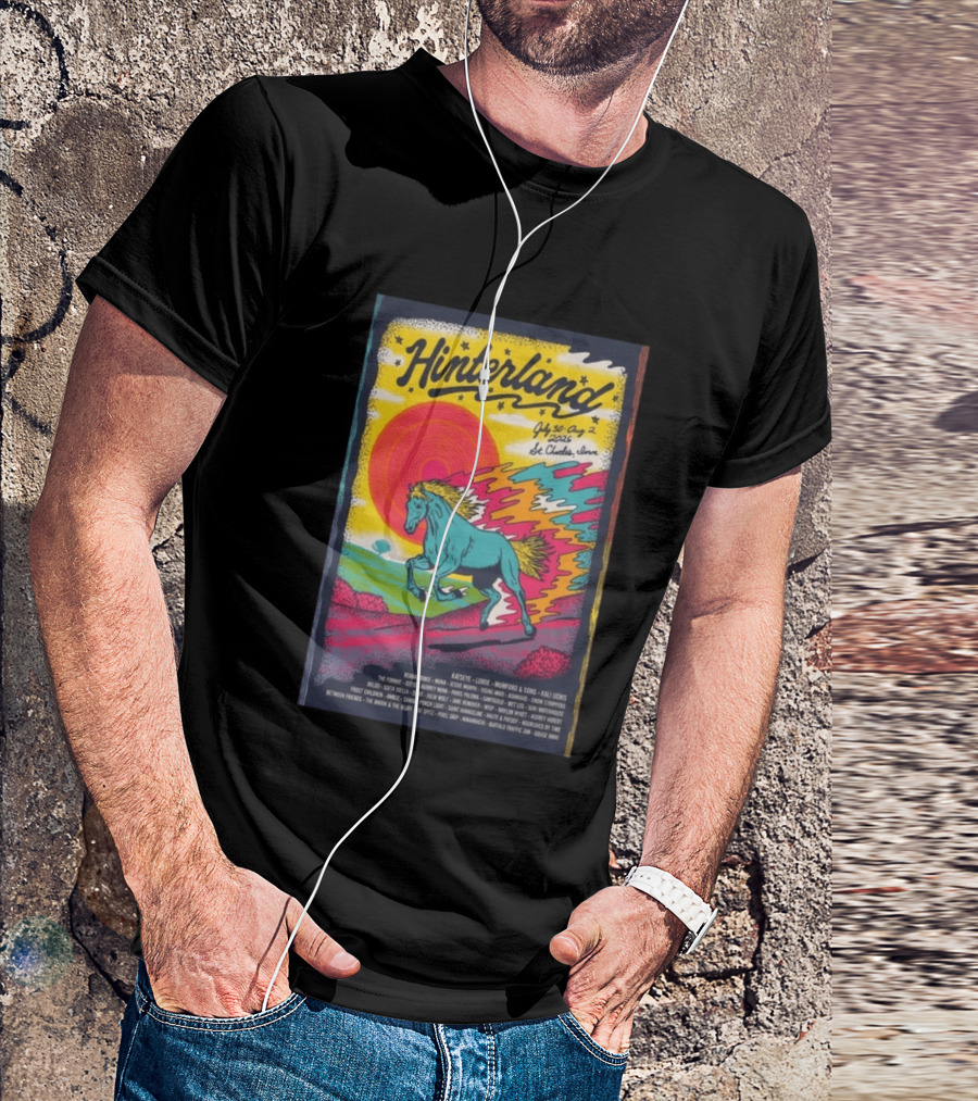 Hinterland Music Festival 2026 St. Charles Iowa July 30 August 2 Lineup Kaleidoscopic Horse T-Shirt