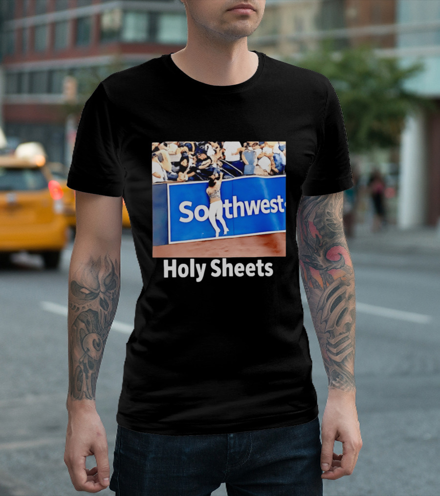 Southwest Holy Sheets Baseball Meme Fan Reaching Catch T-Shirt