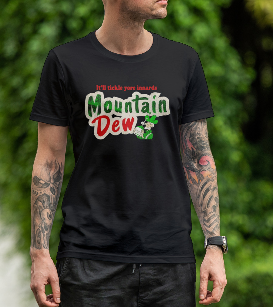 It'll Tickle Yore Innards Mountain Dew Classic Vintage Look T-Shirt