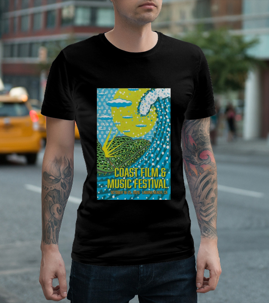 Coast Film And Music Festival Laguna Beach CA October 16 25 2026 Scenic Wave Sun And Clouds T-Shirt