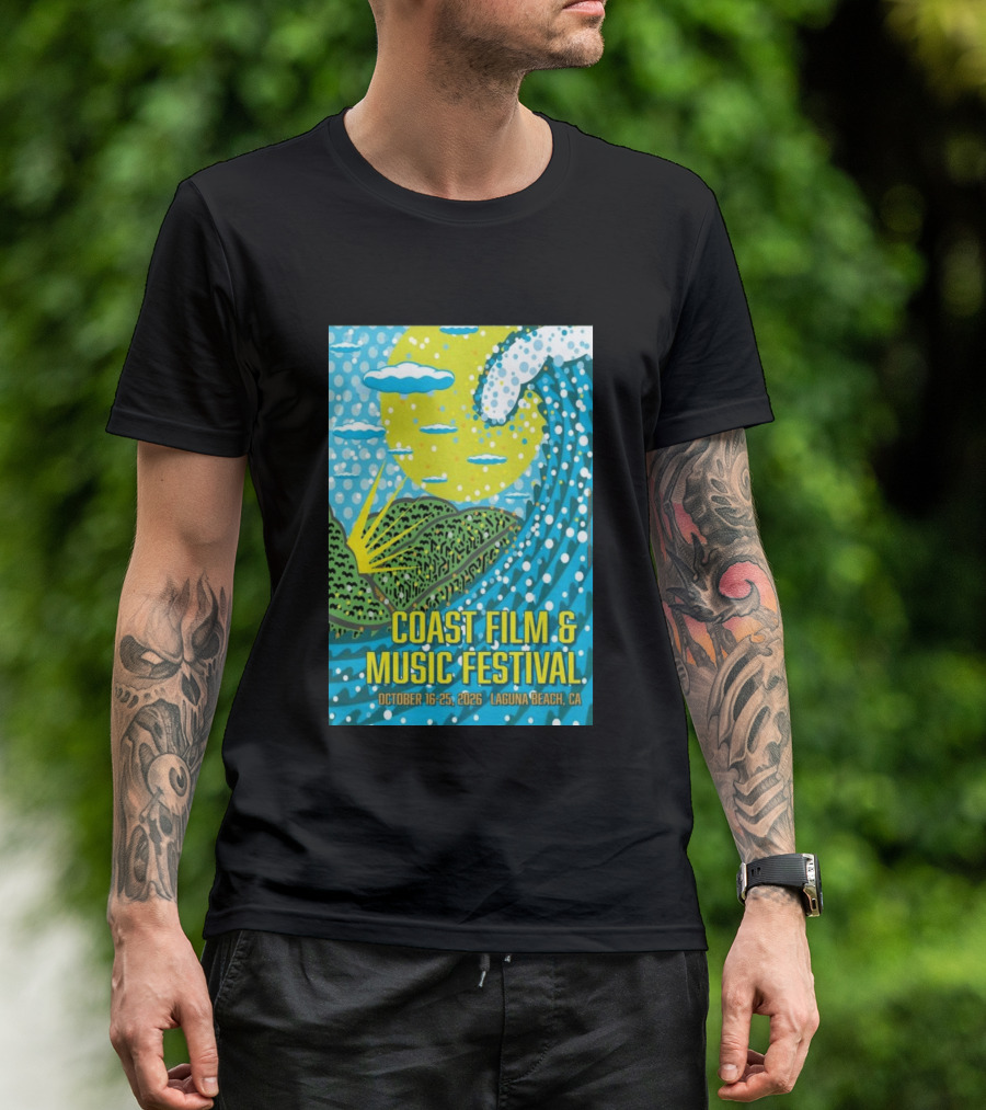 Coast Film And Music Festival Laguna Beach CA October 16 25 2026 Scenic Wave Sun And Clouds T-Shirt