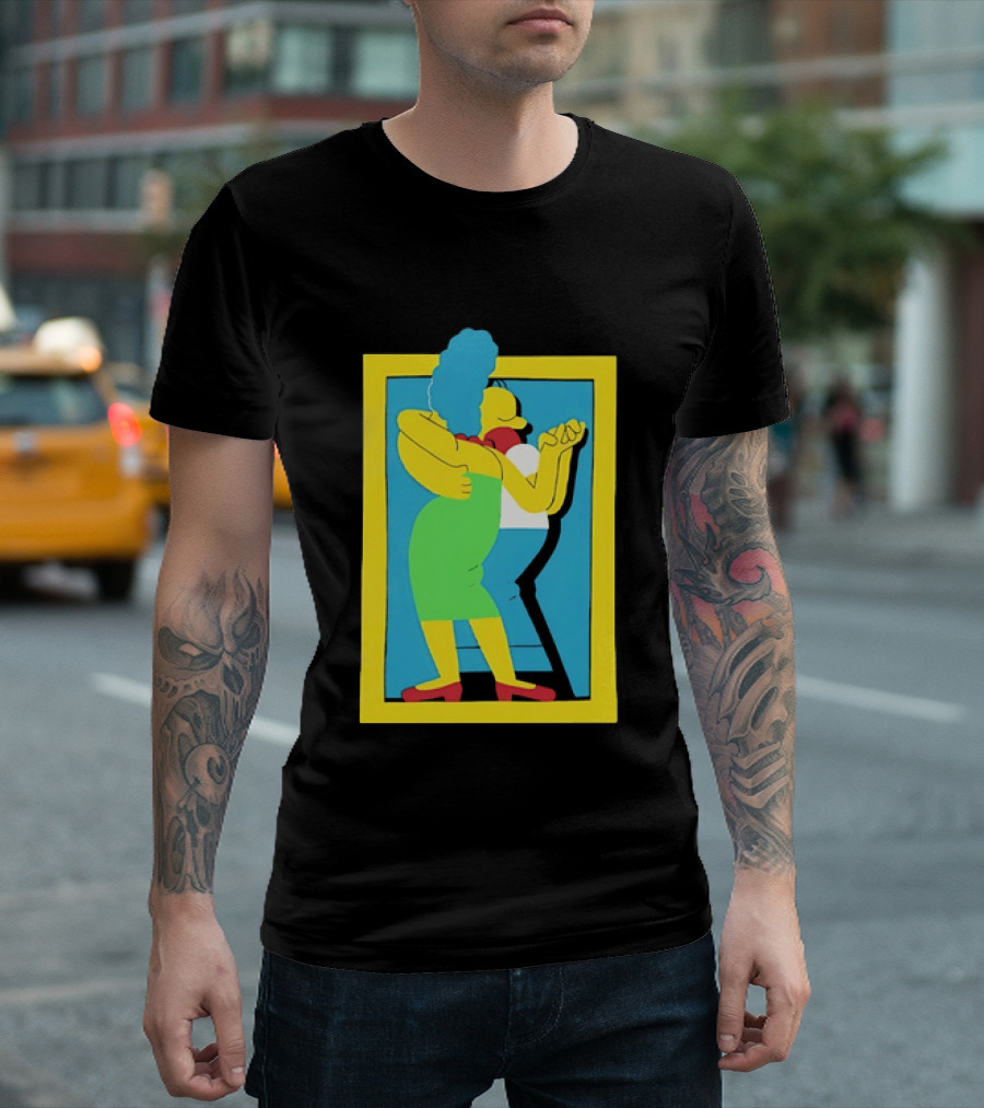 Simps Dance Iconic Cartoon Couple Embrace T-Shirt