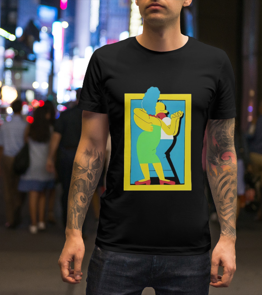 Simps Dance Iconic Cartoon Couple Embrace T-Shirt