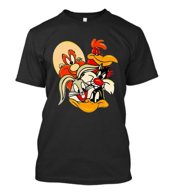 Looney Tunes Smiling Faces Bugs Bunny Sylvester Foghorn Leghorn Taz T-Shirt
